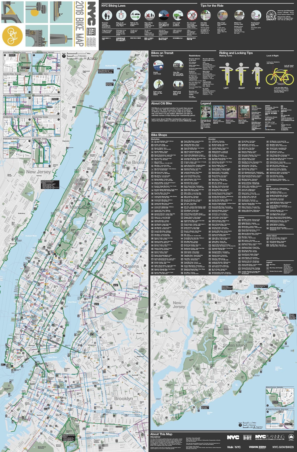 Manhattan baiskeli ramani