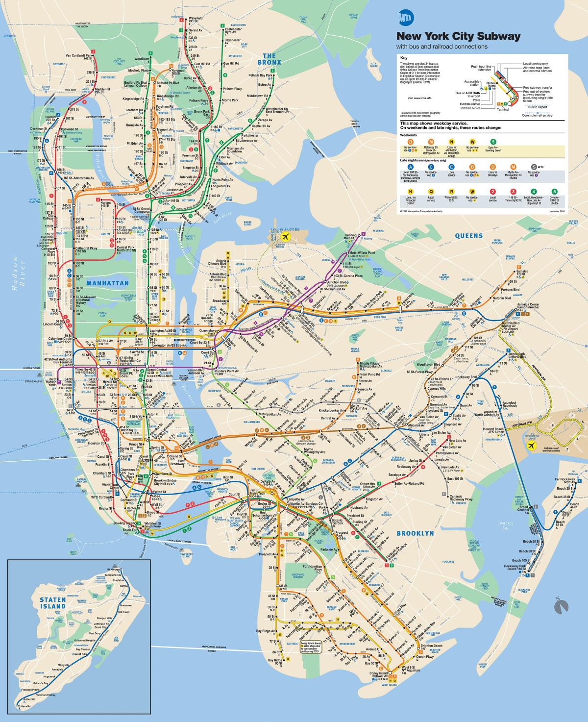 New York Manhattan subway ramani