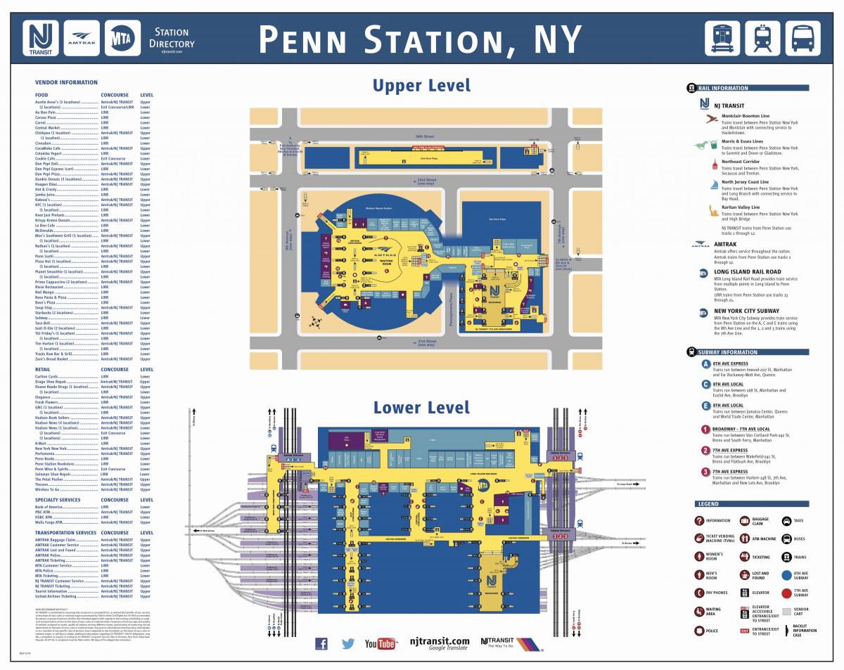 Penn station Manhattan ramani