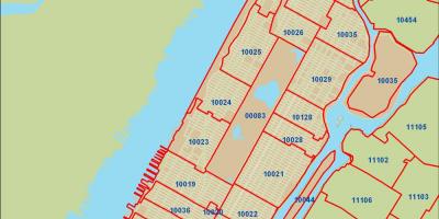 NYC zip code ramani Manhattan