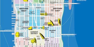 Ramani ya kisiwa cha Manhattan